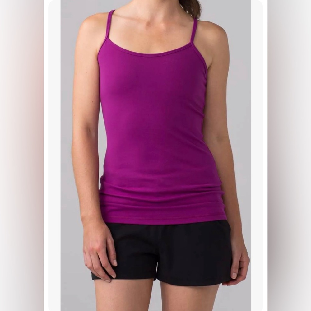 Lululemon Athletica Power Y Regan  Plum Tank Top Size 8